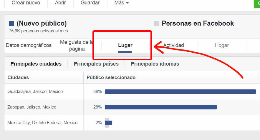 facebook Ubicación