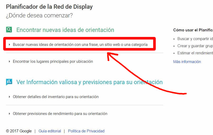 Google Adwords paso2