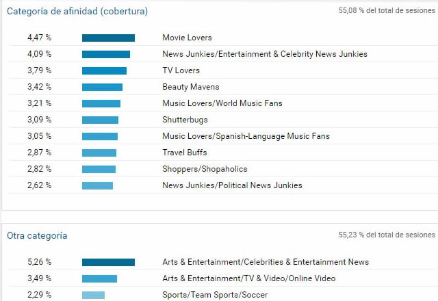 Google Analytics Intereses